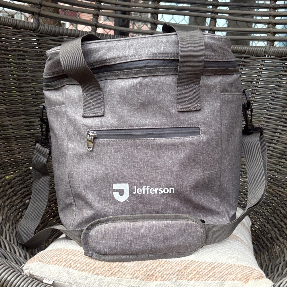 Gray Men’s Shoulder Bag - Insulated Cooler Tote